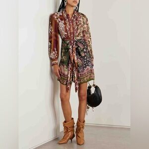 Farm Rio Mixed Winter Garden Lenzing™ Ecovero™ Viscose Mini Dress, Small, $248